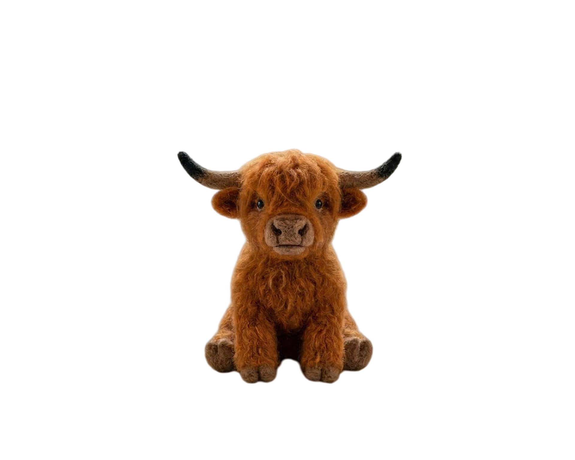 Handmade Needle Felted Highland Cow Plush Figurine