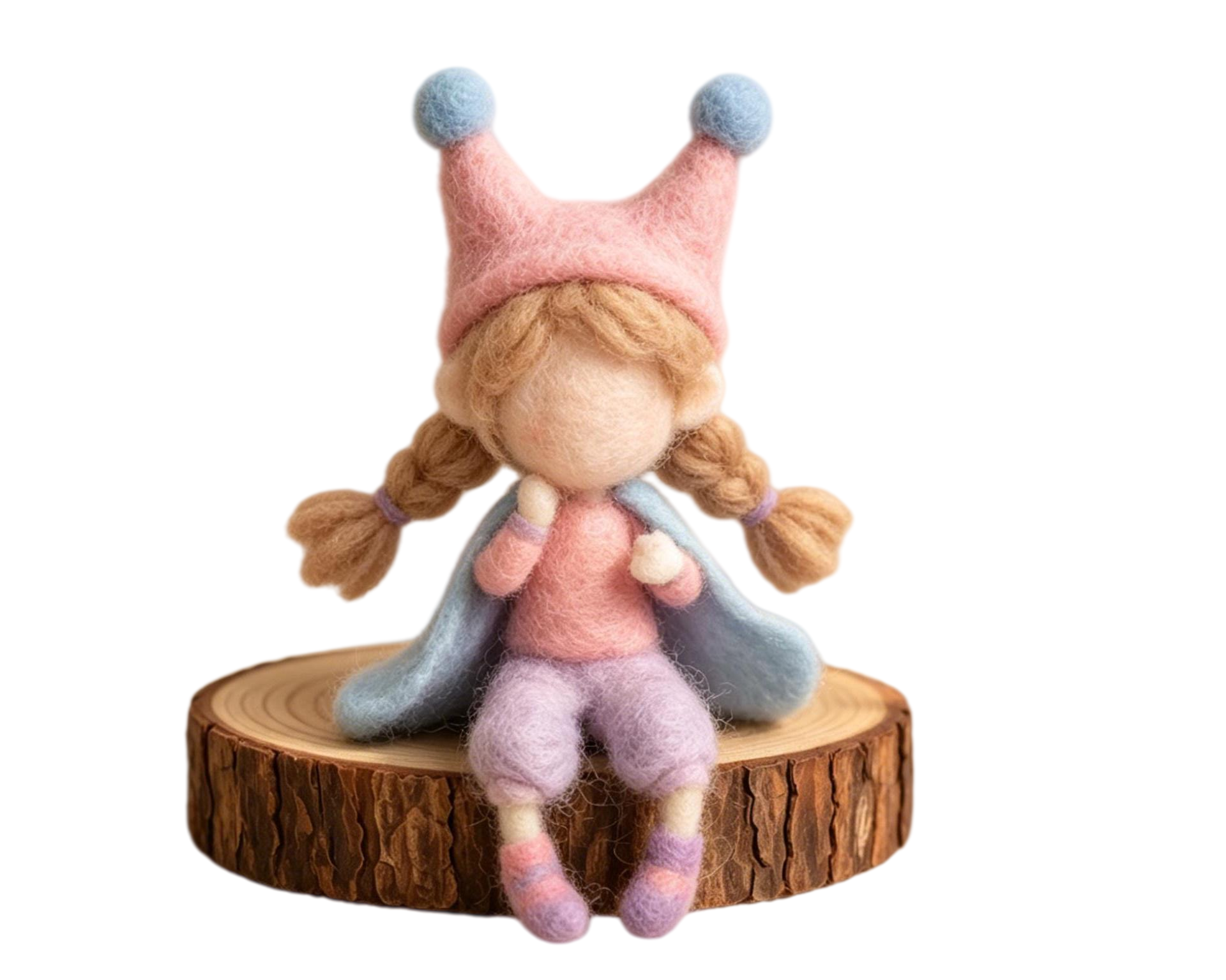 Handmade Needle Felted Fairy Girl Plush Figurine
